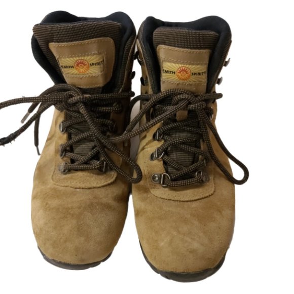 EARTH SPIRIT Womens 10 Stockholm Brown Suede Leather Waterproof Hiking Boots - Picture 1 of 12